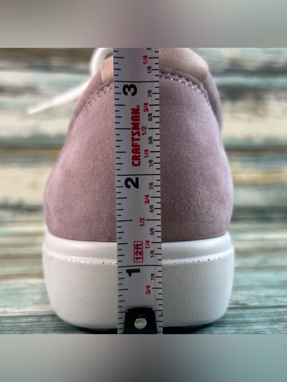ECCO Casual Everyday Sneaker Size 7-7.5 Light Purple Nubuck Leather Walking Shoe - Picture 10 of 11